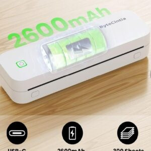 چاپگر قابل حمل حرارتی بدون جوهر LIGHTWISH بی‌سیم مدل D80